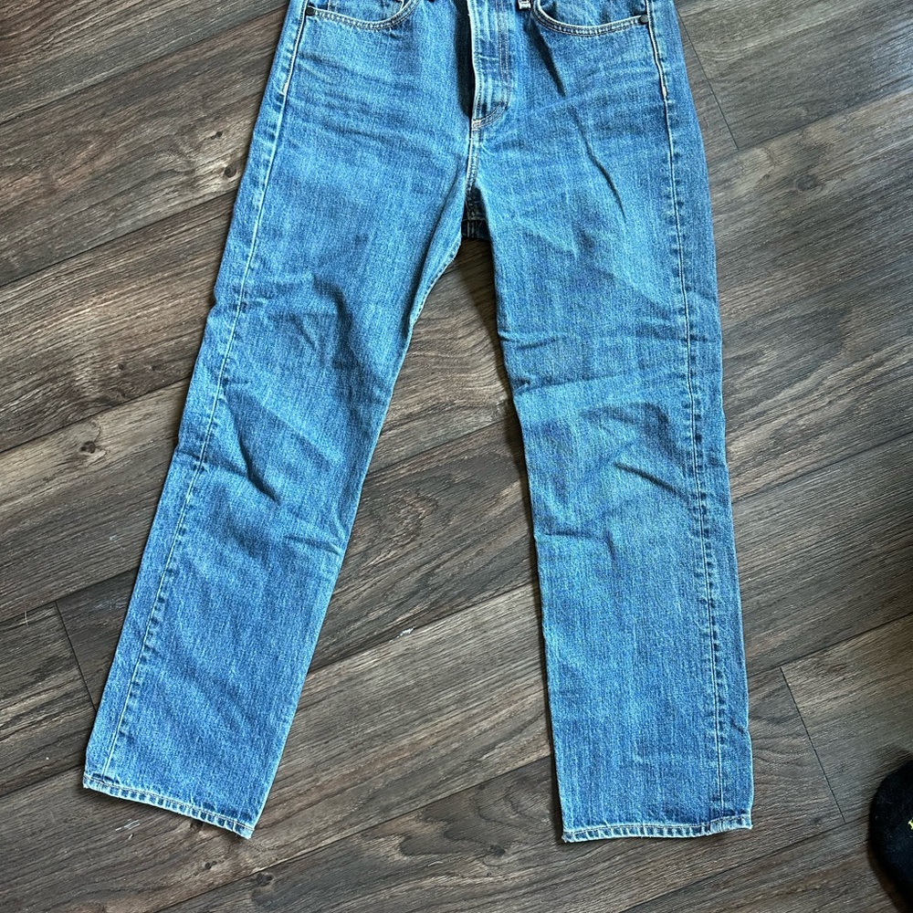 rag & bone Straight Leg Blue Jeans